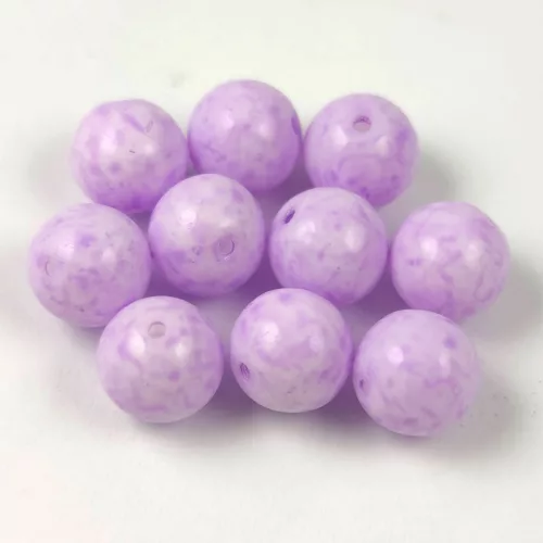 Czech Pressed Round Glass Bead - Alabaster Light Purple - 8mm