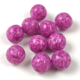   Czech Pressed Round Glass Bead - Alabaster Pink Spotted - 8mm