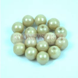 Czech Pressed Round Glass Bead - white Latte luster - 8mm