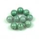 Czech Pressed Round Glass Bead - white green luster - 8mm