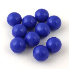 Czech Pressed Round Glass Bead - Sapphire - 8mm