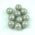 Czech Pressed Round Glass Bead - Opaque Gray Luster - 8mm