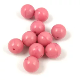 Czech Pressed Round Glass Bead - Powder Rose - 8mm