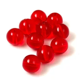 Czech Pressed Round Glass Bead - Light Siam - 8mm