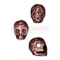 Fémgyöngy - Rose Skull - vörösréz színű