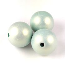 Imitation pearl acrylic round bead - Silk Satin Aqua - 18mm