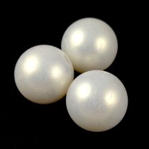 Imitation pearl acrylic round bead - Silk Satin Cream - 18mm