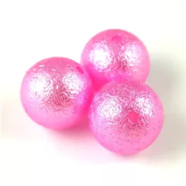 Tekla akril golyó gyöngy - Fuchsia - 16mm - érdes
