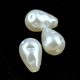 Imitation pearl acrylic drop bead - White - 15x10mm