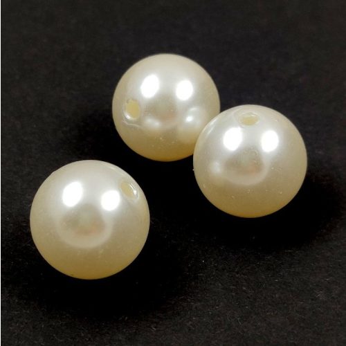 Imitation pearl acrylic round bead - Cream White - 14mm