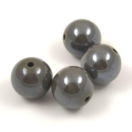 Imitation pearl acrylic round bead - Pastel Gray Luster - 14mm