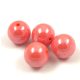 Imitation pearl acrylic round bead - Pastel Salmon Luster - 14mm