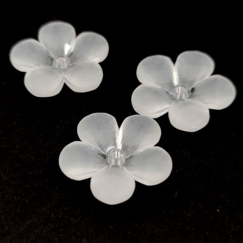 Acrylic flower bead - Matt Crystal - 21x6mm