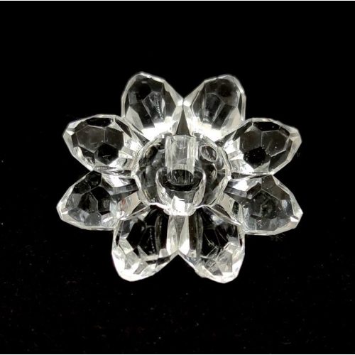 Acrylic flower bead - Crystal - 29x12mm
