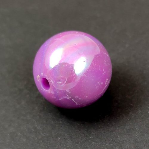 Imitation pearl acrylic round bead - Purple Iris - 20mm