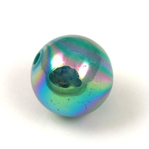 Imitation pearl acrylic round bead - Green Iris - 20mm
