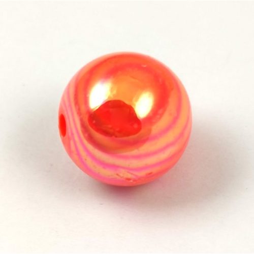 Imitation pearl acrylic round bead - Orange Iris - 20mm