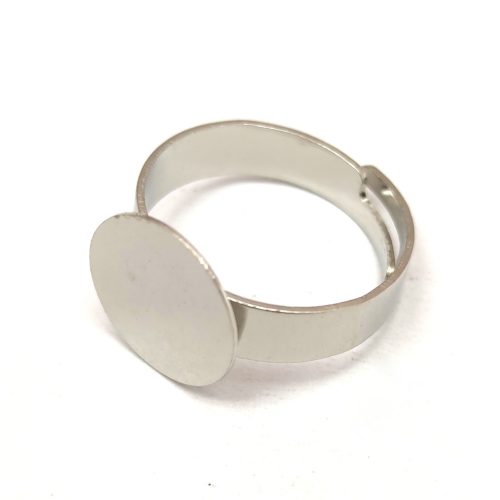 Ring Stand (Glue-On) - platinum colour - flat - 12mm