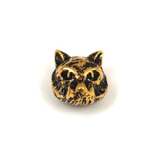 Metallic Round Bead - Panther - Antique Gold Colour - 8x13mm