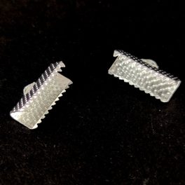 Szalagvég - platina színű - 13x7mm