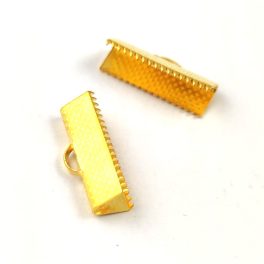 Szalagvég - arany színű - 13x7mm