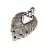 Pendant - Leaf - Platinum Colour - 34x20mm