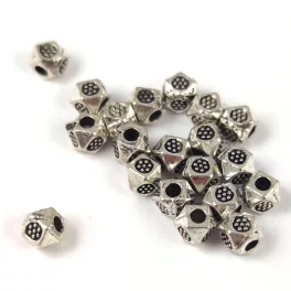 Metallic bead - Faceted - Platinum Colour - 3.5x3mm