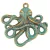 Medál - Kraken - zöld patina bronz színű - 58x56mm
