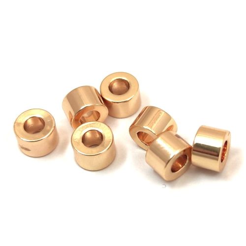 Metallic Bead - Tube - 18k gold coated - 6x4mm