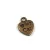 Medál - Szív - antik sárgaréz színű - 13x10mm