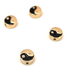 Metallic Bead - 18k gold coated - 8x4mm