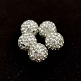 Round ball with crystals - 10mm