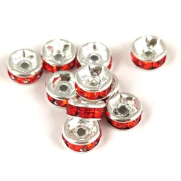 Rondelle Silver Colour - Orange - 6mm