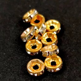 Rondelle Gold Colour - Crystal - 6mm