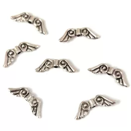 Angel Wings - Antique Silver Colour - 15mm - görög