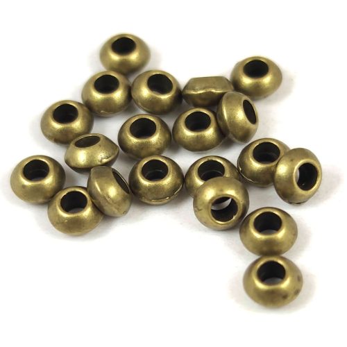 Metallic Round Bead - Antique Brass Colour - 5.5 x 3mm 