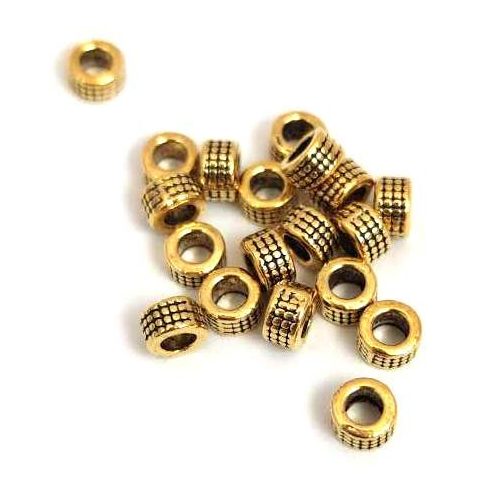 Metallic Bead - Antique Gold Colour - 5x3mm