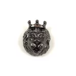 Metallic Round Bead - Lion - Hematit Colour - 11x14mm