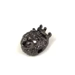 Metallic Round Bead - Lion - Hematit Colour - 11x14mm