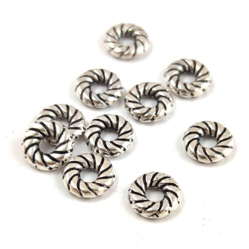Metallic Round Bead  - Platinum Colour - 8x2mm 