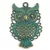 Medál - bagoly - zöld patina bronz színű - 46x32mm