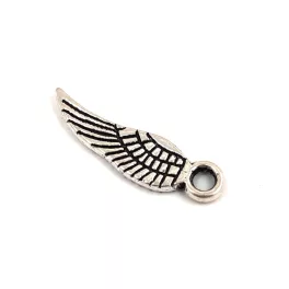Medál - szárny - antik ezüst színű - 17x5mm