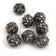 Round ball with crystals - Hematite - 8mm