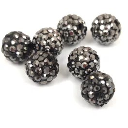 Round ball with crystals - Hematite - 10mm