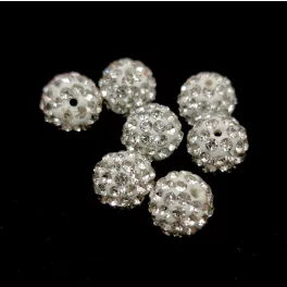 Round ball with crystals - 8mm