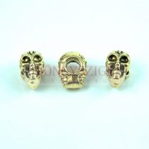 Fémgyöngy - koponya - antik arany színű - 8x12mm