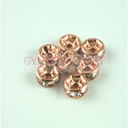 Rondelle Rose Gold Colour - Crystal Stone - 6mm
