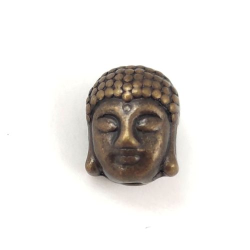 Metallic Round Bead - Buddha Head - Antique Brass Colour - 9x11mm