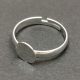Ring Stand (Glue-On) - silver colour - flat - 8mm