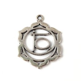 Pendant - Lotus - Platinum Colour - 28x35mm